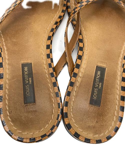 LOUIS VUITTON（ルイ ヴィトン）LOUIS VUITTON (ルイ ヴィトン) ダミエフラットサンダル ブラウン サイズ:35の古着・服飾アイテム