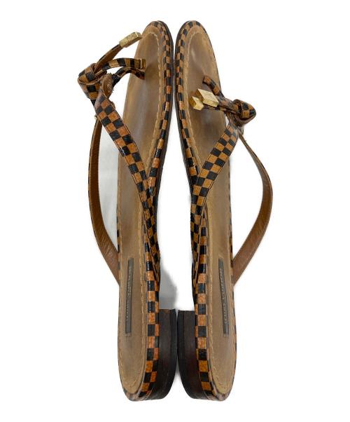 LOUIS VUITTON（ルイ ヴィトン）LOUIS VUITTON (ルイ ヴィトン) ダミエフラットサンダル ブラウン サイズ:35の古着・服飾アイテム