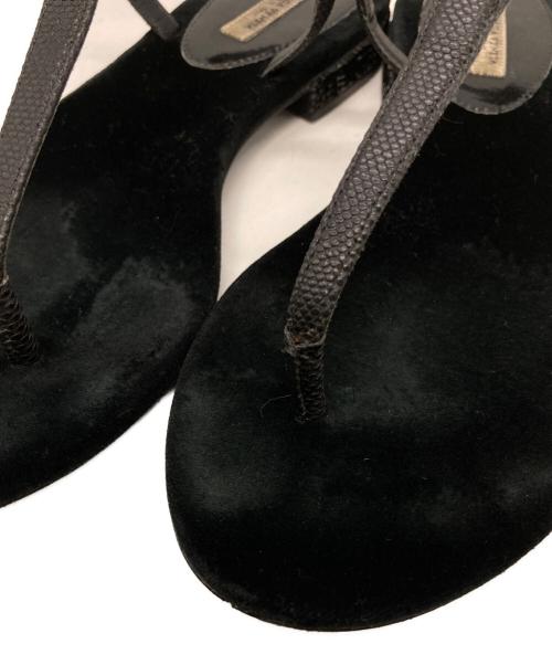 BOTTEGA VENETA（ボッテガベネタ）BOTTEGA VENETA (ボッテガベネタ) ベロアフラットサンダル ブラック サイズ:35の古着・服飾アイテム