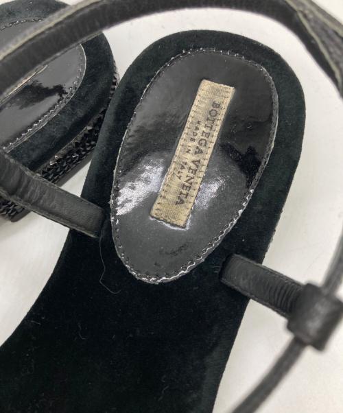 BOTTEGA VENETA（ボッテガベネタ）BOTTEGA VENETA (ボッテガベネタ) ベロアフラットサンダル ブラック サイズ:35の古着・服飾アイテム