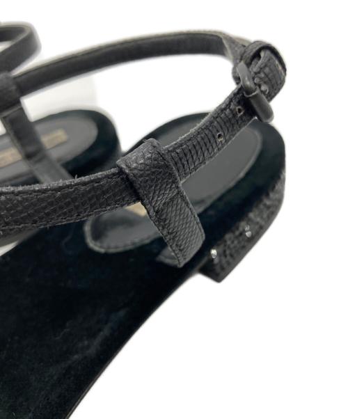 BOTTEGA VENETA（ボッテガベネタ）BOTTEGA VENETA (ボッテガベネタ) ベロアフラットサンダル ブラック サイズ:35の古着・服飾アイテム