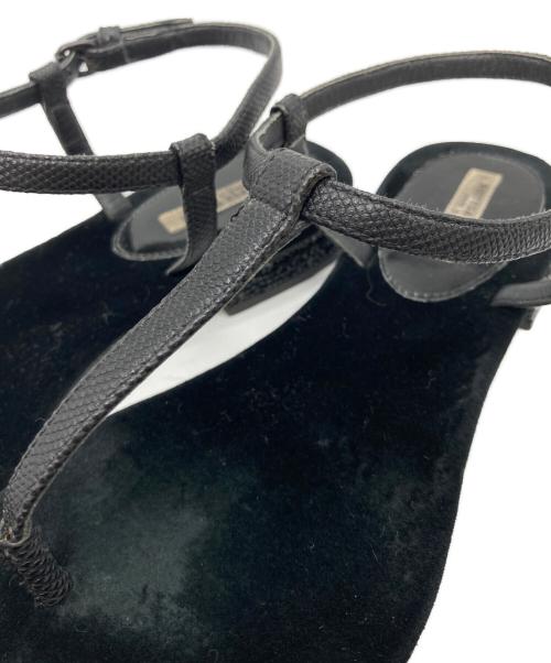 BOTTEGA VENETA（ボッテガベネタ）BOTTEGA VENETA (ボッテガベネタ) ベロアフラットサンダル ブラック サイズ:35の古着・服飾アイテム