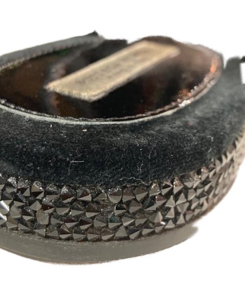 BOTTEGA VENETA（ボッテガベネタ）BOTTEGA VENETA (ボッテガベネタ) ベロアフラットサンダル ブラック サイズ:35の古着・服飾アイテム