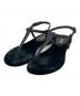 BOTTEGA VENETA（ボッテガベネタ）の古着「ベロアフラットサンダル」｜ブラック