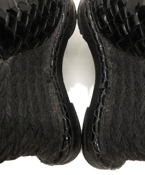 BOTTEGA VENETA（ボッテガベネタ）BOTTEGA VENETA (ボッテガベネタ) イントレチャートウェッジソールサンダル ブラック サイズ:35の古着・服飾アイテム