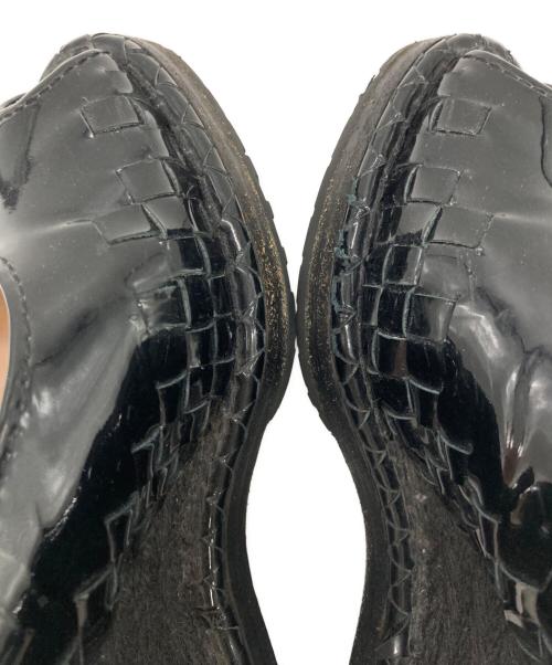 BOTTEGA VENETA（ボッテガベネタ）BOTTEGA VENETA (ボッテガベネタ) イントレチャートウェッジソールサンダル ブラック サイズ:35の古着・服飾アイテム