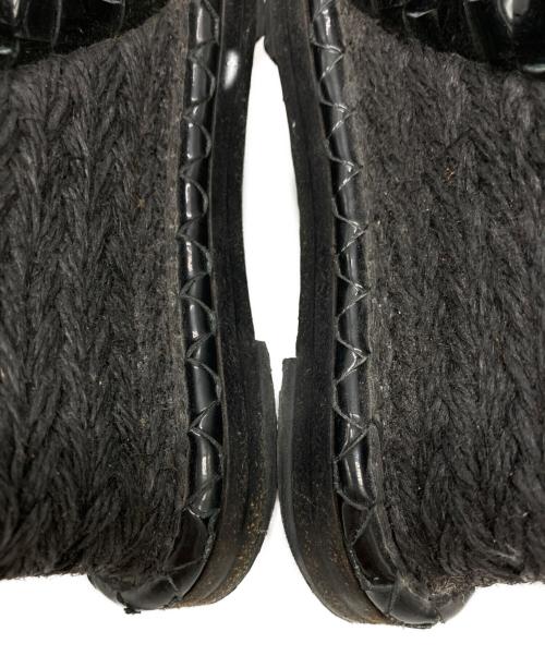 BOTTEGA VENETA（ボッテガベネタ）BOTTEGA VENETA (ボッテガベネタ) イントレチャートウェッジソールサンダル ブラック サイズ:35の古着・服飾アイテム