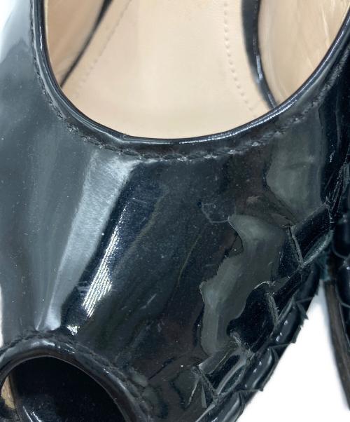 BOTTEGA VENETA（ボッテガベネタ）BOTTEGA VENETA (ボッテガベネタ) イントレチャートウェッジソールサンダル ブラック サイズ:35の古着・服飾アイテム