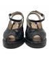 中古・古着 BOTTEGA VENETA (ボッテガベネタ) イントレチャートウェッジソールサンダル ブラック サイズ:35：5000円