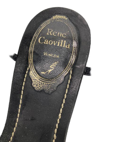 RENE CAOVILLA（レネカオヴィラ）RENE CAOVILLA (レネカオヴィラ) フラットサンダル ブラック サイズ:5の古着・服飾アイテム