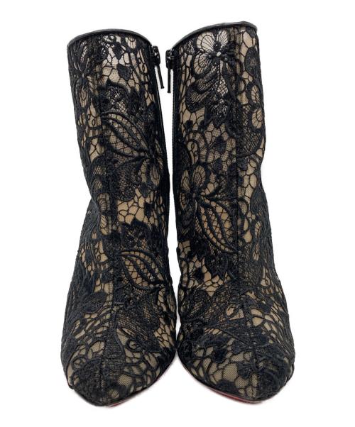 Christian Louboutin（クリスチャン・ルブタン）Christian Louboutin (クリスチャン・ルブタン) Miss Tennis 100 Guipure Lace Ankle Boots ブラック サイズ:35の古着・服飾アイテム