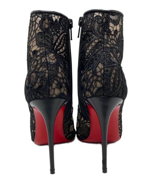 Christian Louboutin（クリスチャン・ルブタン）Christian Louboutin (クリスチャン・ルブタン) Miss Tennis 100 Guipure Lace Ankle Boots ブラック サイズ:35の古着・服飾アイテム
