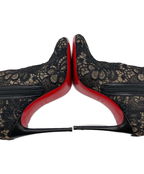Christian Louboutin（クリスチャン・ルブタン）Christian Louboutin (クリスチャン・ルブタン) Miss Tennis 100 Guipure Lace Ankle Boots ブラック サイズ:35の古着・服飾アイテム