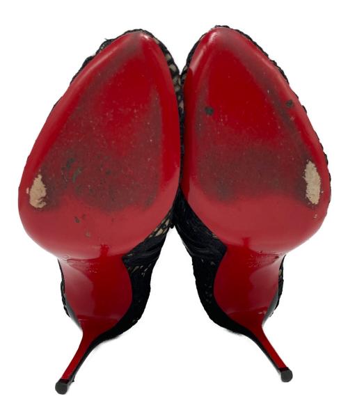 Christian Louboutin（クリスチャン・ルブタン）Christian Louboutin (クリスチャン・ルブタン) Miss Tennis 100 Guipure Lace Ankle Boots ブラック サイズ:35の古着・服飾アイテム