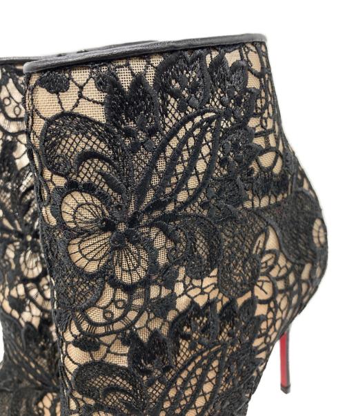 Christian Louboutin（クリスチャン・ルブタン）Christian Louboutin (クリスチャン・ルブタン) Miss Tennis 100 Guipure Lace Ankle Boots ブラック サイズ:35の古着・服飾アイテム
