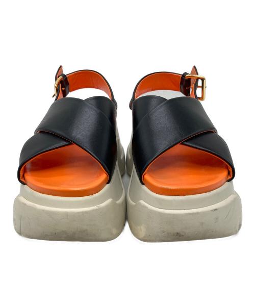MARNI（マルニ）MARNI (マルニ) MA FUSSBETT SANDAL ブラック×オレンジ サイズ:35の古着・服飾アイテム