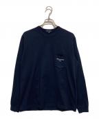 COMME des GARCONS HOMMEコムデギャルソン オム）の古着「綿天竺 製品プリント L/S Tシャツ」｜ネイビー