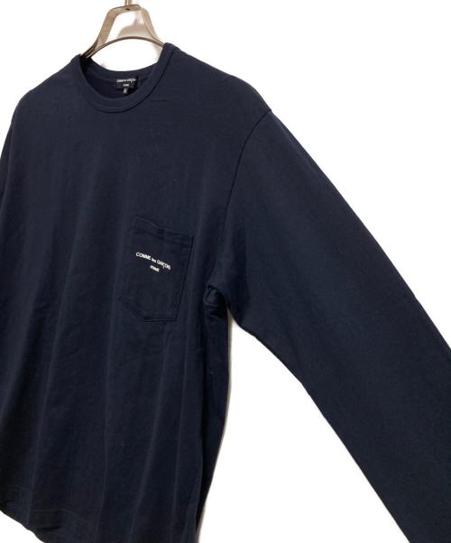 COMME des GARCONS HOMME（コムデギャルソン オム）COMME des GARCONS HOMME (コムデギャルソン オム) 綿天竺 製品プリント L/S Tシャツ ネイビー サイズ:XLの古着・服飾アイテム