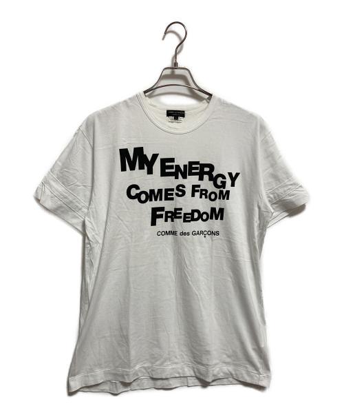 COMME des GARCONS HOMME PLUS（コムデギャルソンオムプリュス）COMME des GARCONS HOMME PLUS (コムデギャルソンオムプリュス) プリントTシャツ ホワイト サイズ:Lの古着・服飾アイテム