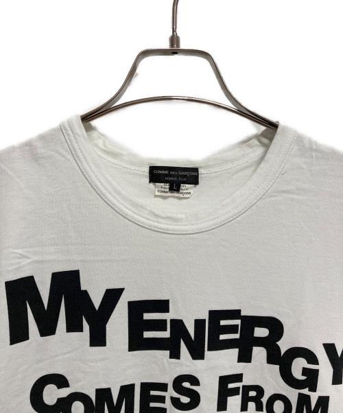 COMME des GARCONS HOMME PLUS（コムデギャルソンオムプリュス）COMME des GARCONS HOMME PLUS (コムデギャルソンオムプリュス) プリントTシャツ ホワイト サイズ:Lの古着・服飾アイテム