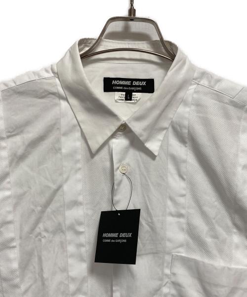 COMME des GARCONS HOMME DEUX（コムデギャルソン オム ドゥ）COMME des GARCONS HOMME DEUX (コムデギャルソン オム ドゥ)  25SS タックデザインロングスリーブシャツ ホワイト サイズ:L 未使用品の古着・服飾アイテム
