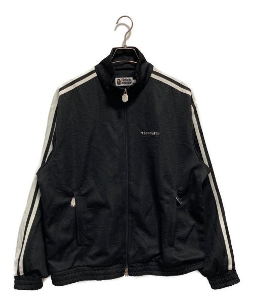 A BATHING APE（アベイシングエイプ）A BATHING APE (アベイシングエイプ) LINE CAMO JACQUARD BATHING APE LOGO RELAXED FIT TRACK JACKET ブラック サイズ:Lの古着・服飾アイテム