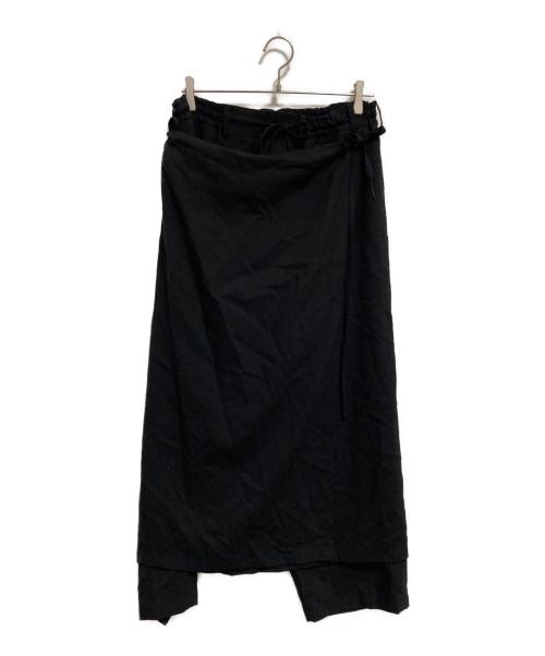 GROUND Y（グラウンドワイ）GROUND Y (グラウンドワイ) ウールラップパンツ ブラック サイズ:3の古着・服飾アイテム