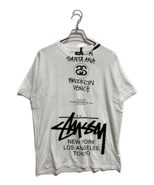 stussy（ステューシー）stussy (ステューシー) TAKAHIROMIYASHITA TheSoloIst. (タカヒロミヤシタ ザソロイスト) World Tour Tee ホワイト サイズ:Lの古着・服飾アイテム