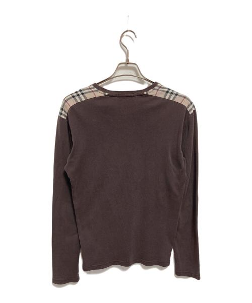 BURBERRY BLACK LABEL（バーバリーブラックレーベル）BURBERRY BLACK LABEL (バーバリーブラックレーベル) チェック切替カットソー ブラウン サイズ:2の古着・服飾アイテム