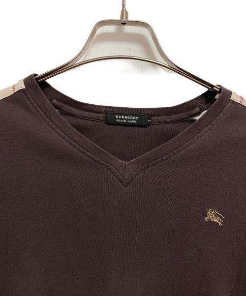 BURBERRY BLACK LABEL（バーバリーブラックレーベル）BURBERRY BLACK LABEL (バーバリーブラックレーベル) チェック切替カットソー ブラウン サイズ:2の古着・服飾アイテム