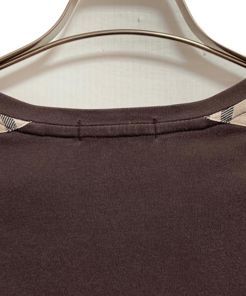 BURBERRY BLACK LABEL（バーバリーブラックレーベル）BURBERRY BLACK LABEL (バーバリーブラックレーベル) チェック切替カットソー ブラウン サイズ:2の古着・服飾アイテム
