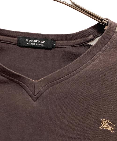 BURBERRY BLACK LABEL（バーバリーブラックレーベル）BURBERRY BLACK LABEL (バーバリーブラックレーベル) チェック切替カットソー ブラウン サイズ:2の古着・服飾アイテム
