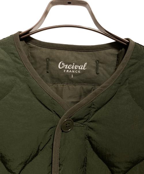 ORCIVAL（オーシバル）ORCIVAL (オーシバル) リモンタナイロン ノーカラー キルティングジャケット オリーブ サイズ:1の古着・服飾アイテム