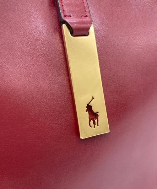 POLO RALPH LAUREN（ポロ・ラルフローレン）POLO RALPH LAUREN (ポロ・ラルフローレン) Polo ID レザー スモール ショルダーバッグ レッドの古着・服飾アイテム
