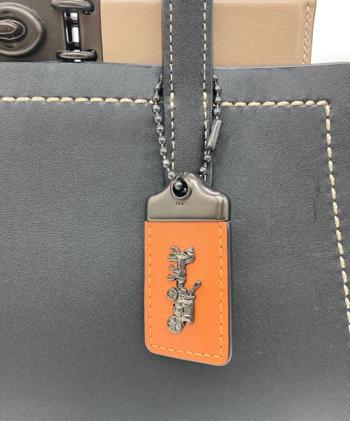 COACH（コーチ）COACH (コーチ) トループ 2WAY レザーバッグ ブラック×ベージュの古着・服飾アイテム
