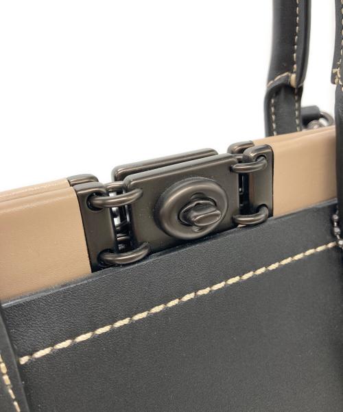 COACH（コーチ）COACH (コーチ) トループ 2WAY レザーバッグ ブラック×ベージュの古着・服飾アイテム