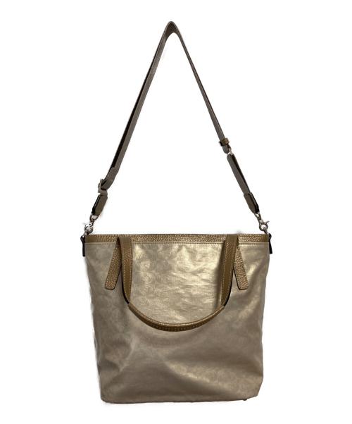 PELLE BORSA（ペレボルサ）PELLE BORSA (ペレボルサ) 2WAYショルダーバッグ ゴールドの古着・服飾アイテム