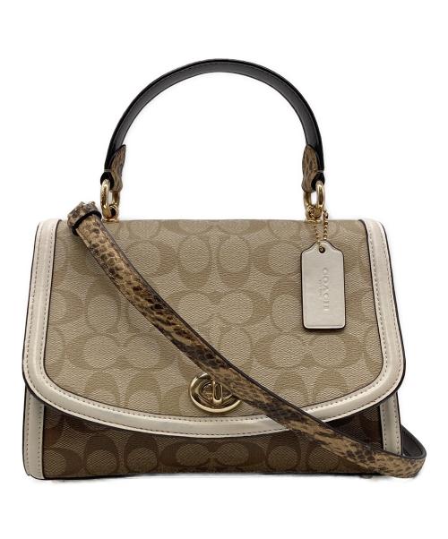 COACH（コーチ）COACH (コーチ) ティリー サッチェル 2WAYバッグ ベージュの古着・服飾アイテム