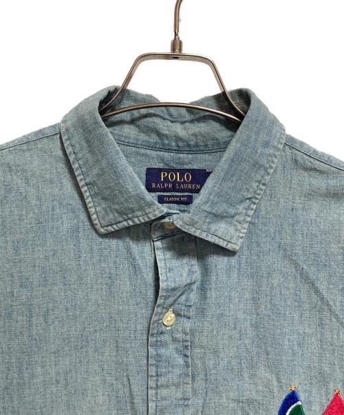 POLO RALPH LAUREN（ポロ・ラルフローレン）POLO RALPH LAUREN (ポロ・ラルフローレン) デニムシャツ ブルー サイズ:XLの古着・服飾アイテム