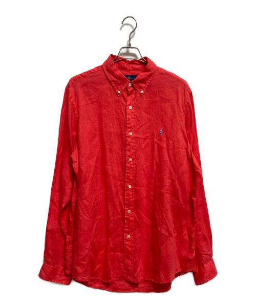POLO RALPH LAUREN（ポロ・ラルフローレン）POLO RALPH LAUREN (ポロ・ラルフローレン) リネンシャツ レッド サイズ:XLの古着・服飾アイテム