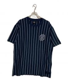 BOSS（ボス）の古着「Tessin ストライプメッシュtシャツ」｜ネイビー