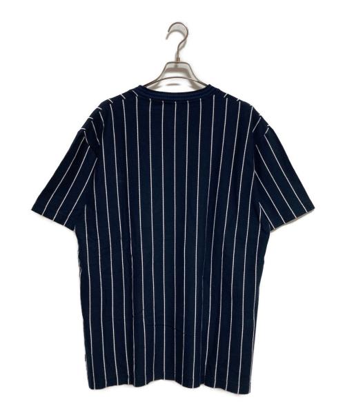 BOSS（ボス）BOSS (ボス) Tessin ストライプメッシュtシャツ ネイビー サイズ:XXLの古着・服飾アイテム