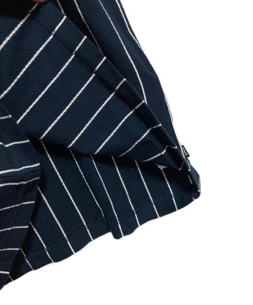 BOSS（ボス）BOSS (ボス) Tessin ストライプメッシュtシャツ ネイビー サイズ:XXLの古着・服飾アイテム