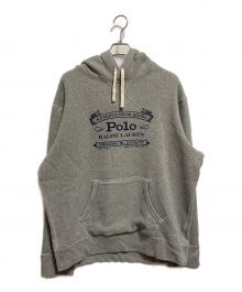 POLO RALPH LAUREN（ポロ・ラルフローレン）の古着「フリースグラフィックフーディー」｜グレー
