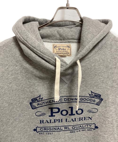 POLO RALPH LAUREN（ポロ・ラルフローレン）POLO RALPH LAUREN (ポロ・ラルフローレン) フリースグラフィックフーディー グレー サイズ:XLの古着・服飾アイテム