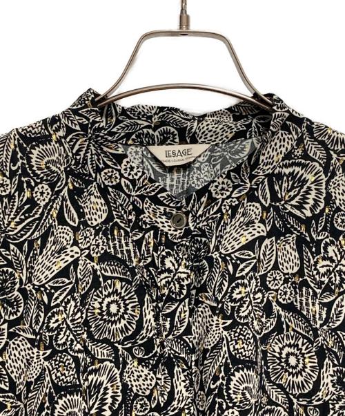 journal standard L'essage（ジャーナルスタンダード レサージュ）journal standard L'essage (ジャーナルスタンダード レサージュ) DEVEAUX GOLDラメモノトーンシャツ ブラック×ホワイト サイズ:不明の古着・服飾アイテム