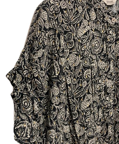 journal standard L'essage（ジャーナルスタンダード レサージュ）journal standard L'essage (ジャーナルスタンダード レサージュ) DEVEAUX GOLDラメモノトーンシャツ ブラック×ホワイト サイズ:不明の古着・服飾アイテム