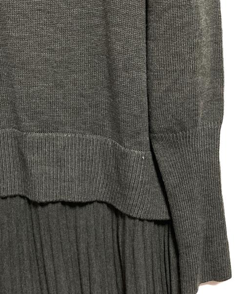 Curensology（カレンソロジー）Curensology (カレンソロジー) プリーツドッキングワンピース グレー サイズ:36の古着・服飾アイテム