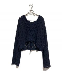 中古・古着通販】roughlow (ラフロー) airy fringe sheer tops