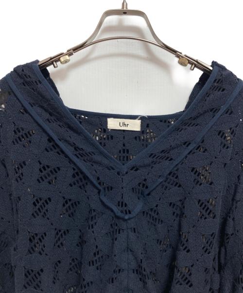 Uhr（ウーア）Uhr (ウーア) Lace Foodie Tops ネイビー サイズ:FREEの古着・服飾アイテム